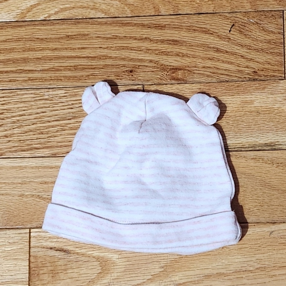 Baby Girl Pink Bear Earred Hat